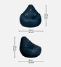 Modern XL Leatherette Bean Bag Cover in Blue Colour