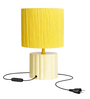 Modern Yellow Bedside Lamp with Drum Shade