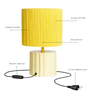Modern Yellow Bedside Lamp with Drum Shade