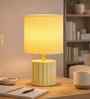 Modern Yellow Bedside Lamp with Drum Shade