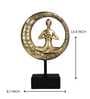 Modern Yoga Resin & Metal Padmasana Pose Figurine (Gold & Black)