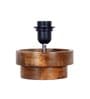 Modern Zen Wooden Lampshade Nightstand Lamp with Antique Base, Concentric Design, Savanna Shade