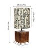 Modern Zen Wooden Lampshade Nightstand Lamp with Antique Base, Cube Design, Savanna Shade
