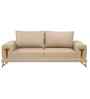 ModernAccent Leatherette Three Seater Sofa in Beige Colour