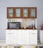 Modish Crockery Unit in Frosty White & Walnut Finish
