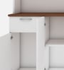 Modish Crockery Unit in Frosty White & Walnut Finish