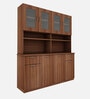 Modish Crockery Unit in Walnut Finish