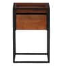 Laswell Solid Wood End Table In Black & Honey Oak Finish