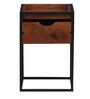 Laswell Solid Wood End Table In Black & Honey Oak Finish