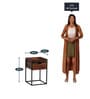 Laswell Solid Wood End Table In Black & Honey Oak Finish