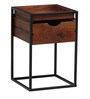 Laswell Solid Wood End Table In Black & Honey Oak Finish