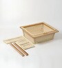 Modular Kitchen Wicker Basket | Wicker Basket | Pullout Partition Basket For Modular Kitchen | Onion Storage Basket With Channel (22.5 W x 20 L x 6 H)