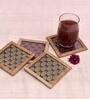 Mogen Purple  Blended Silk 4 Pcs Coasters