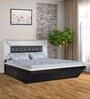 Moglie King Size Bed With Storage In Dark Walnut & Ivory Deco Finish Moglie King Size Bed With Storage In Dark Walnut & Ivory Deco Finish