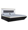 Moglie King Size Bed With Storage In Dark Walnut & Ivory Deco Finish Moglie King Size Bed With Storage In Dark Walnut & Ivory Deco Finish