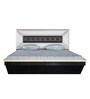 Moglie King Size Bed With Storage In Dark Walnut & Ivory Deco Finish Moglie King Size Bed With Storage In Dark Walnut & Ivory Deco Finish