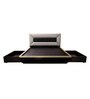 Moglie King Size Bed With Storage In Dark Walnut & Ivory Deco Finish Moglie King Size Bed With Storage In Dark Walnut & Ivory Deco Finish