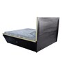 Moglie King Size Bed With Storage In Dark Walnut & Ivory Deco Finish Moglie King Size Bed With Storage In Dark Walnut & Ivory Deco Finish