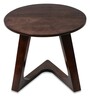 Moheli Solid Wood C-Shape End Table in Pitch Walnut Finish