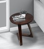 Moheli Solid Wood C-Shape End Table in Pitch Walnut Finish