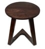 Moheli Solid Wood C-Shape End Table in Pitch Walnut Finish