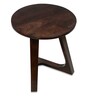 Moheli Solid Wood C-Shape End Table in Pitch Walnut Finish