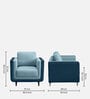 Mojo Fabric 1 Seater Sofa in Funky Blue Colour