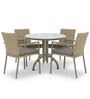 Mojo Wicker 6 Seater Dining Set  In Black Finish