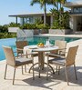Mojo Wicker 6 Seater Dining Set  In Black Finish