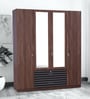 Molly 4 Door Wardrobe in Brown Finish with Mirror