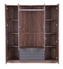 Molly 4 Door Wardrobe in Brown Finish with Mirror