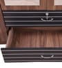 Molly 4 Door Wardrobe in Brown Finish with Mirror