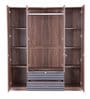 Molly 4 Door Wardrobe in Brown Finish with Mirror