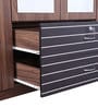 Molly 4 Door Wardrobe in Brown Finish with Mirror