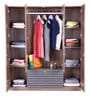Molly 4 Door Wardrobe in Brown Finish with Mirror
