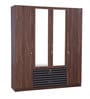 Molly 4 Door Wardrobe in Brown Finish with Mirror