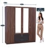 Molly 4 Door Wardrobe in Brown Finish with Mirror