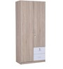 Molly 2 Door Wardrobe in Oak & White Finish