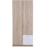 Molly 2 Door Wardrobe in Oak & White Finish