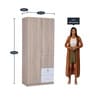 Molly 2 Door Wardrobe in Oak & White Finish