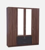 Molly 4 Door Wardrobe in Brown Finish with Mirror