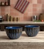 Molten Blue Ceramic Bowl Set of 2(275ml Each)