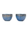 Molten Blue Ceramic Bowl Set of 2(275ml Each)