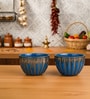 Molten Blue Ceramic Bowl Set of 2(275ml Each)