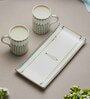 Momentum 24K Gold Plated Mugs And Tray Set (Pack Of 3)