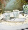 Momentum 24K Gold Plated Mugs And Tray Set (Pack Of 3)