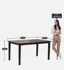 Momoko Solid Wood 6 Seater Dining Table in Wenge Finish