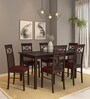 Momoko Solid Wood 6 Seater Dining Set in Wenge Finish