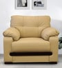 Evok Monet Leatherette 1 Seater Sofa in Beige Colour