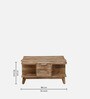 Warsaw Z Solid Wood Coffee Table In Natural Finish With Shelf